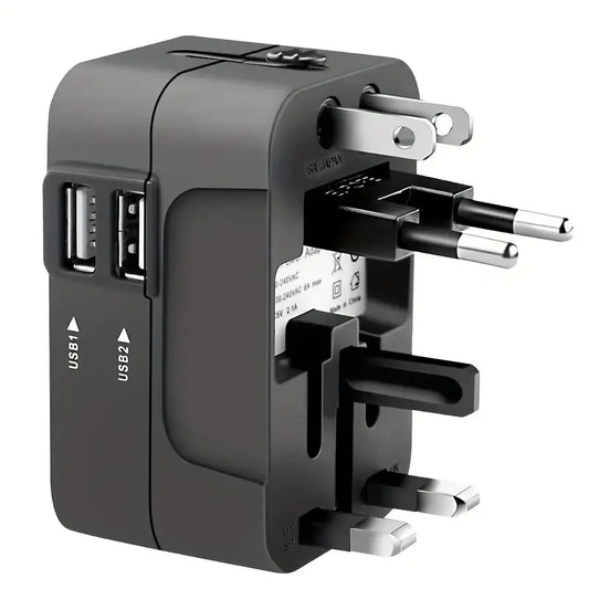 Travel Adapter with 2 USB Charging Ports