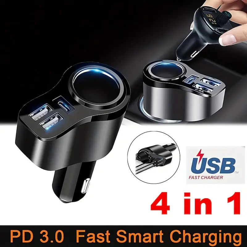 4in 1 USB C Car Charger