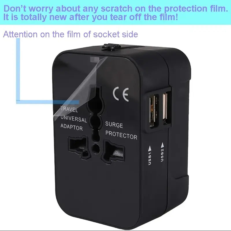 Travel Adapter with 2 USB Charging Ports