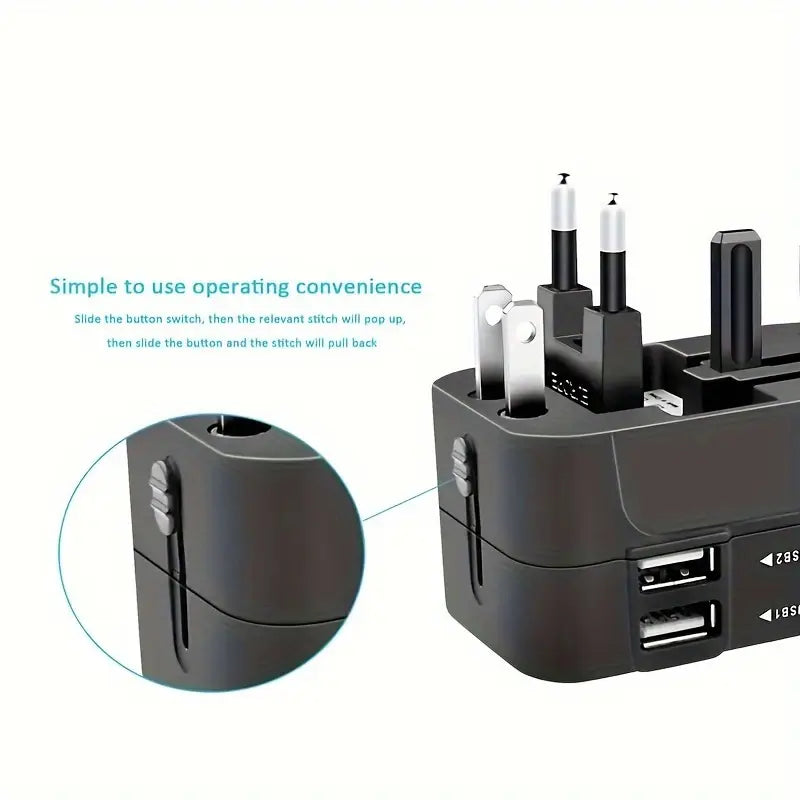 Travel Adapter with 2 USB Charging Ports